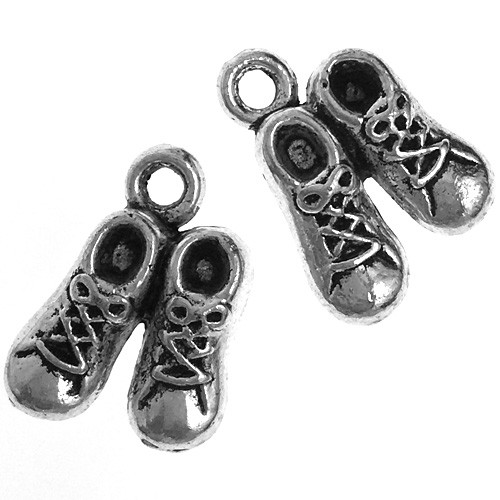 Zawieszka trampki buciki metalowa srebrny 14,5x11x4mm 10szt-11987