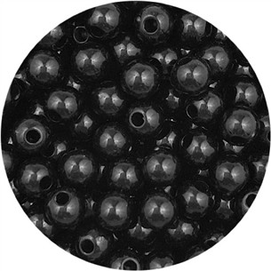 Koraliki kulki gładkie akrylowe 6mm czarne 10,1g 100szt-13161