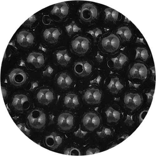 Koraliki kulki gładkie akrylowe 6mm czarne 10,1g 100szt-13161