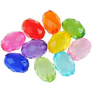 MIX Koraliki oponki akrylowe multikolor 10x7mm 30szt-11377