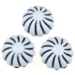 Koraliki zdobione antyczne / akrylowe / czarne / 17mm / 2szt-6306