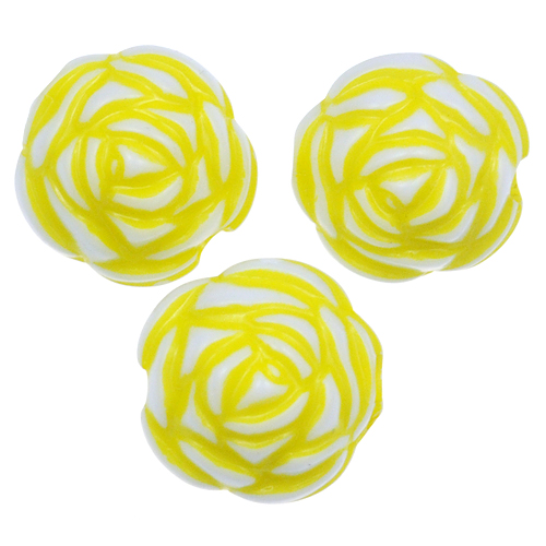 Koraliki róże różyczki / akrylowe / żółte / 13x13x12.5mm / 4szt-7006