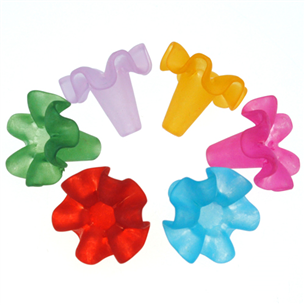 MIX koraliki mrożone szronione kwiatki petunia / akrylowe / multikolor / 20mm / 4szt-7208