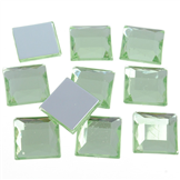 Kaboszony kwadraty / akrylowe / j.zielone / 12x12x3mm / 10szt