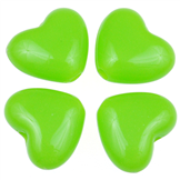 Koraliki serca serduszka / akrylowe / zielone / 14x12mm / 6szt