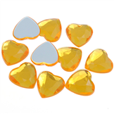 Kaboszony serca / akrylowe / pomarańczowe / 12x12x3mm / 10szt