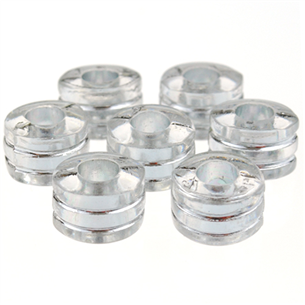 Koraliki walce / akrylowe / białe, transparentne / 9mm / 6szt-5223