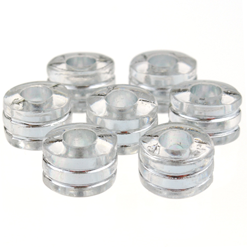 Koraliki walce / akrylowe / białe, transparentne / 9mm / 6szt-5223