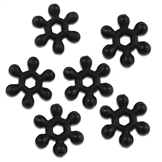 Koraliki kwiatki / akrylowe / czarne / 8mm / ok.48szt / 2g