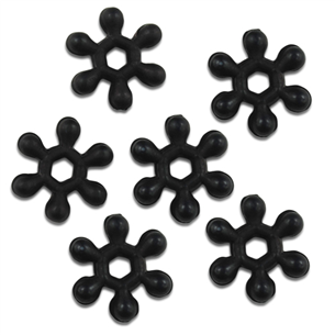 Koraliki kwiatki / akrylowe / czarne / 8mm / ok.48szt / 2g-5167