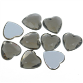 Kaboszony serca / akrylowe / szare / 12x12x3mm / 10szt