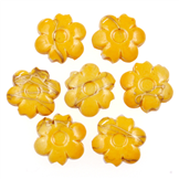 Koraliki malowane zdobione nakrapiane kwiatki / akrylowe / żółte / 10mm / 10szt