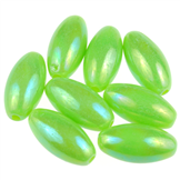 Koraliki ryż opalizujący 15mm / akrylowe / zielone / 6szt