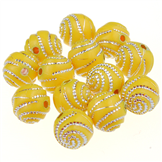 Koraliki róże / akrylowe / żółte / 10mm / 12szt