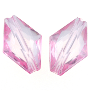 Koraliki romby fasetowane / akrylowe / różowe / 16x11x7mm / 6szt-7068