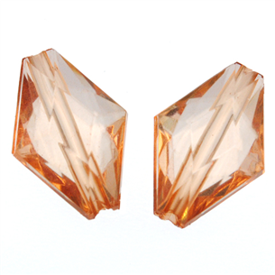 Koraliki romby fasetowane / akrylowe / brązowe / 16x11x7mm / 6szt-7093