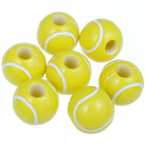 Koraliki piłki do tenisa piłeczki / akrylowe / żółty / 12mm / 4szt